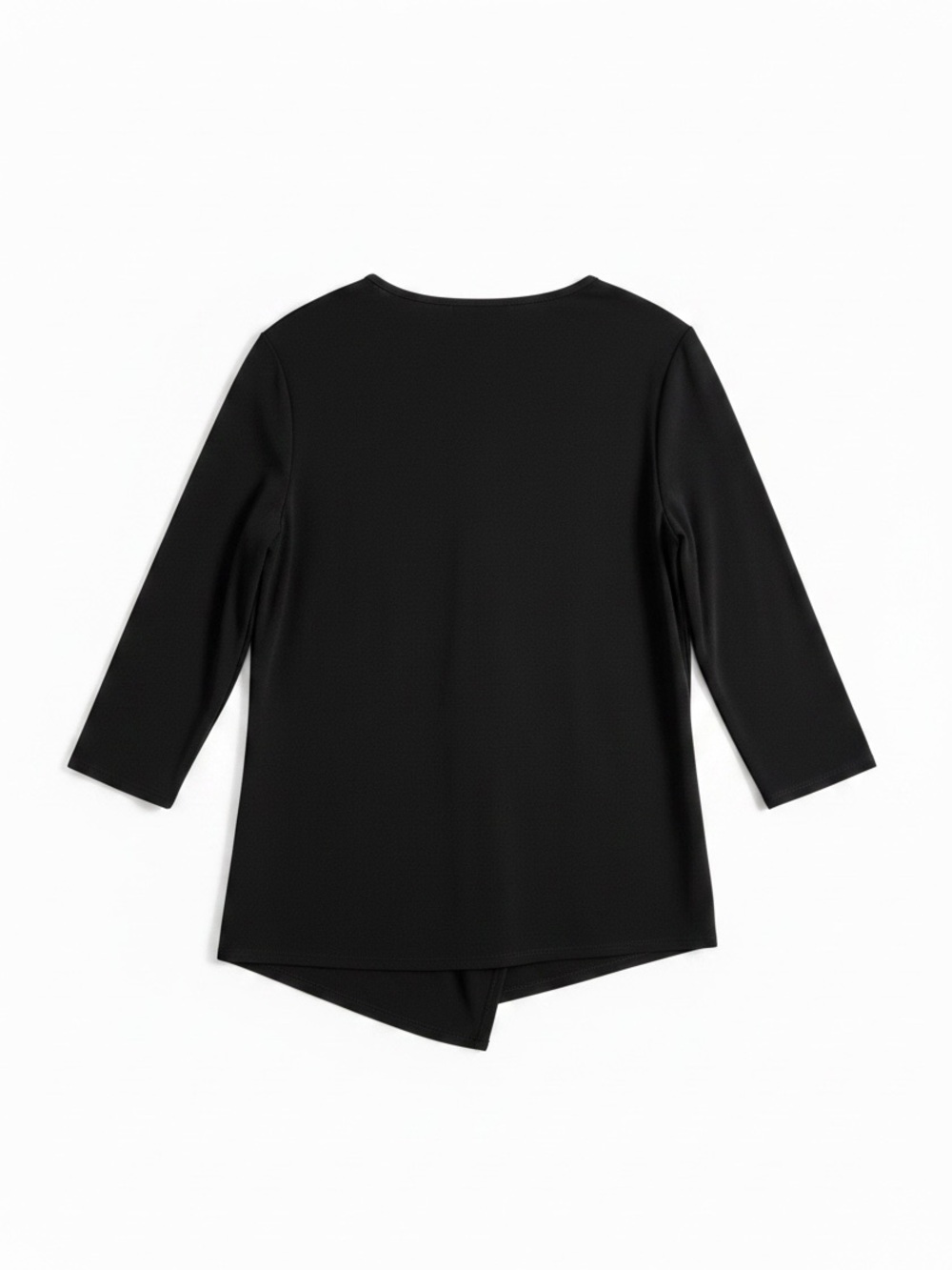 Joseph Ribkoff Blouse Women 16 Black Knot-Front Asymmetric 3/4 Sleeve - Picture 5 of 9